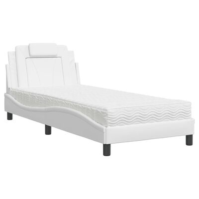 vidaXL Letto con Materasso Bianco 80x200 cm in Similpelle