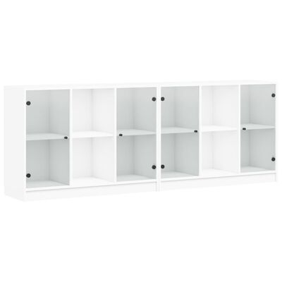 vidaXL Libreria con Ante Bianca 204x37x75 cm in Legno Multistrato