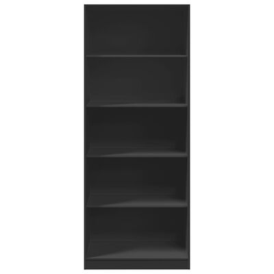 vidaXL Armadio Nero 80x50x200 cm in Legno Multistrato