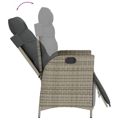 vidaXL Set da Pranzo da Giardino 9 pz con Cuscini in Polyrattan Grigio