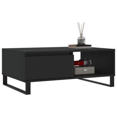 vidaXL Tavolino da Salotto Nero 90x60x35 cm in Legno Multistrato