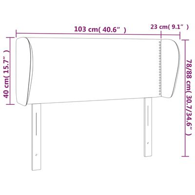 vidaXL Testiera ad Orecchio Tortora 103x23x78/88 cm in Tessuto