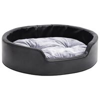 vidaXL Lettino per Cani Nero e Grigio 69x59x19 cm Peluche e Similpelle