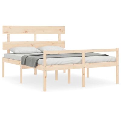 vidaXL Letto per Anziani con Testiera 160x200 cm in Legno Massello