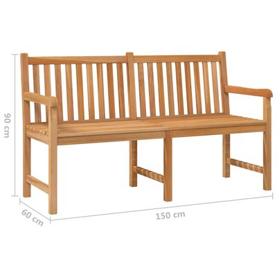 vidaXL Panchina da Giardino 150 cm in Legno Massello di Teak