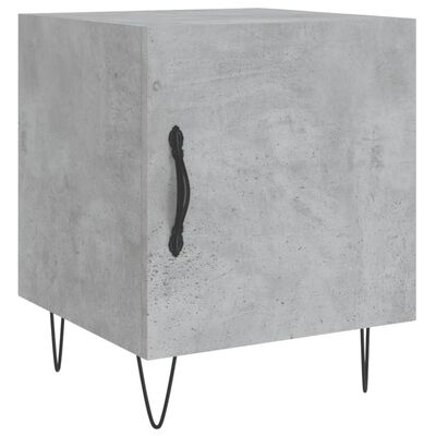 vidaXL Comodini 2 pz Grigio Cemento 40x40x50 cm in Legno Multistrato