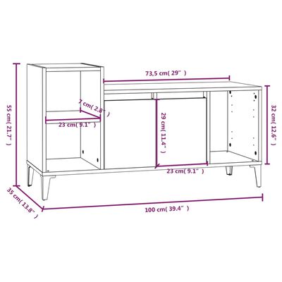 vidaXL Mobile TV Grigio Sonoma 100x35x55 cm in Legno Multistrato