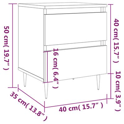 vidaXL Comodino Rovere Sonoma 40x35x50 cm in Legno Multistrato