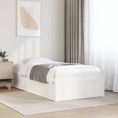 vidaXL Letto senza Materasso Bianco 90x200 cm Legno Massello di Pino