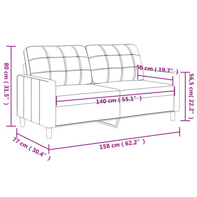 vidaXL Divano a 2 Posti B-Stock Grigio Chiaro 140 cm in Tessuto