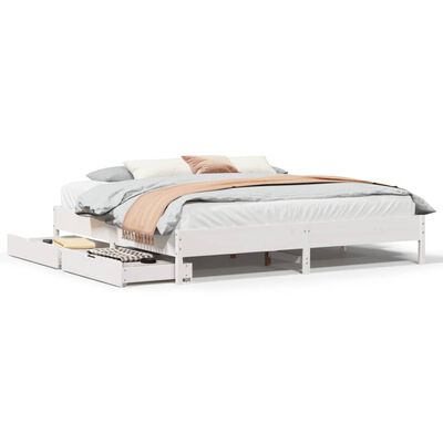 vidaXL Letto senza Materasso Bianco 180x200 cm Legno Massello di Pino