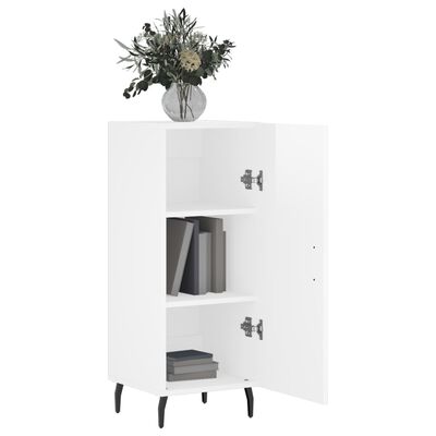 vidaXL Credenza Bianco Lucido 34,5x34x90 cm in Legno Multistrato