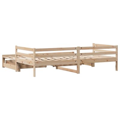 vidaXL Dormeuse Letto Estraibile e Cassetti Bianca 80x200cm Legno Pino