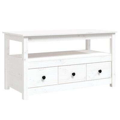 vidaXL Tavolino da Salotto Bianco 102x49x55 cm Legno Massello di Pino