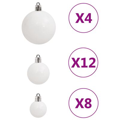 vidaXL Set Palline di Natale 111 pz Bianco in Polistirene