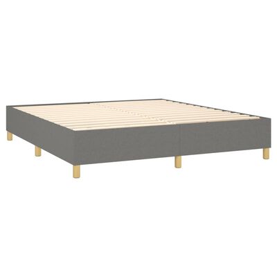 vidaXL Letto a Molle Materasso e LED Grigio Scuro 180x200cm in Tessuto