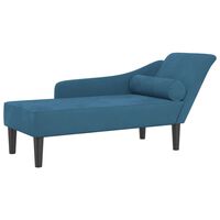 vidaXL Chaise Longue con Cuscini Blu in Velluto