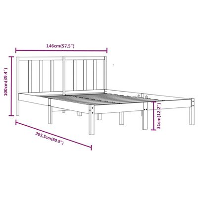 vidaXL Giroletto Bianco in Legno Massello di Pino 140x200 cm