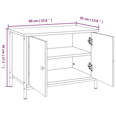 vidaXL Mobile TV con Ante Rovere Marrone 60x35x45 cm Legno Multistrato