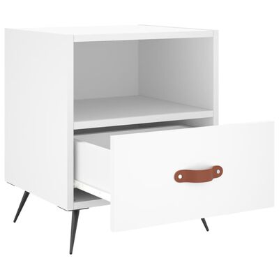 vidaXL Comodino Bianco 40x35x47,5 cm in Legno Multistrato