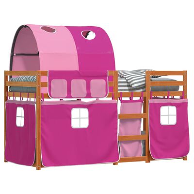 vidaXL Letto a Castello senza Materasso Rosa 90x200 cm Legno di Pino