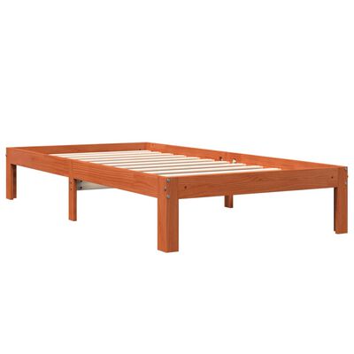 vidaXL Letto senza Materasso Marrone Cera 100x200 cm in Legno di Pino