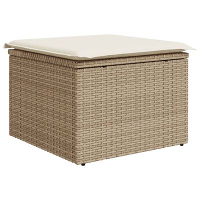 vidaXL Set Divano da Giardino 10 pz con Cuscini Beige in Polyrattan