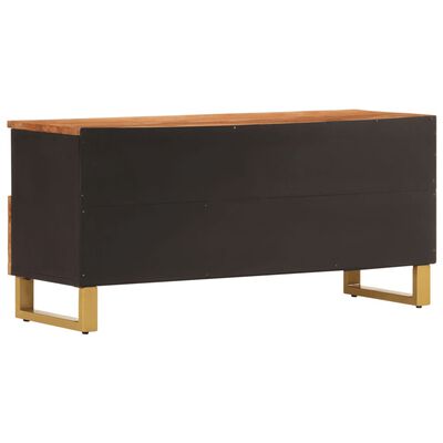 vidaXL Mobile Porta TV Marrone e Nero 100x33,5x46 cm in Legno di Mango