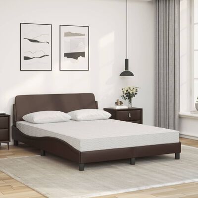 vidaXL Letto con Materasso Marrone 140x200cm in Similpelle