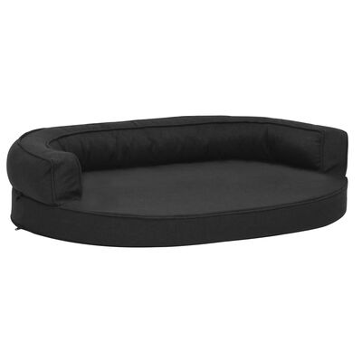 vidaXL Materasso Ergonomico per Cani 75x53 cm Effetto Lino Nero