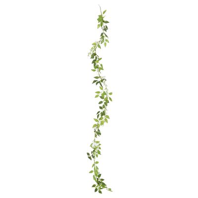 vidaXL Ghirlande Fiori Artificiali Natale 6 pz Bianco 200 cm