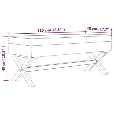 vidaXL Sgabello Portaoggetti rosa 110x45x49 cm in Velluto