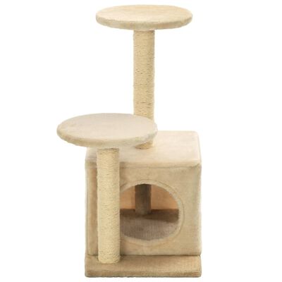 vidaXL Albero per Gatti con Pali Tiragraffi in Sisal 60 cm Beige