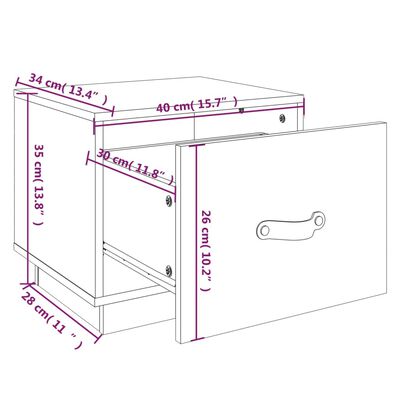 vidaXL Comodini 2 pz Bianco 40x34x35 cm in Legno Massello di Pino