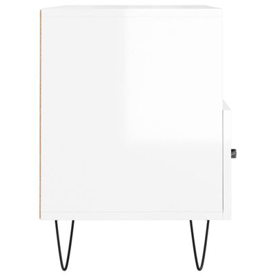 vidaXL Mobile Porta TV Bianco Lucido 80x36x50 cm in Legno Multistrato