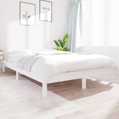 vidaXL Giroletto Bianco 200x200 cm in Legno Massello di Pino