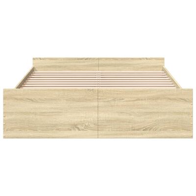 vidaXL Giroletto Cassetti Rovere Sonoma 140x200 cm Legno Multistrato