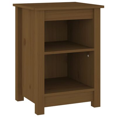 vidaXL Comodino Marrone Ambrato 40x35x55 cm in Legno Massello di Pino