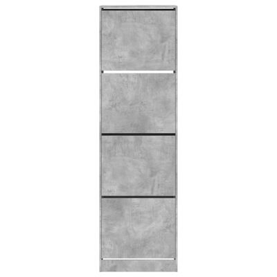 vidaXL Scarpiera 4 Cassetti Ribaltabili Grigio Cemento 60x42x204 cm