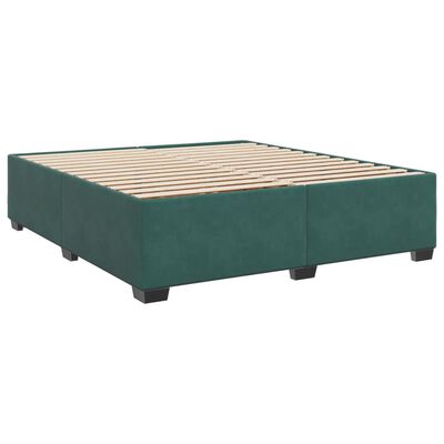 vidaXL Giroletto a Molle con Materasso Verde Scuro 200x200 cm Velluto