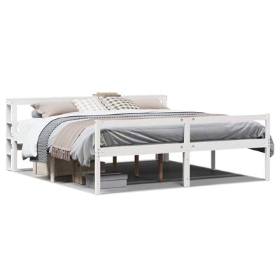 vidaXL Letto Anziani con Testiera Bianco 180x200cm Legno Massello Pino