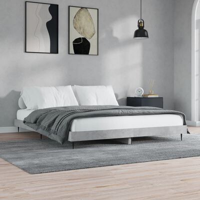 vidaXL Giroletto Grigio Cemento 180x200 cm in Legno Multistrato