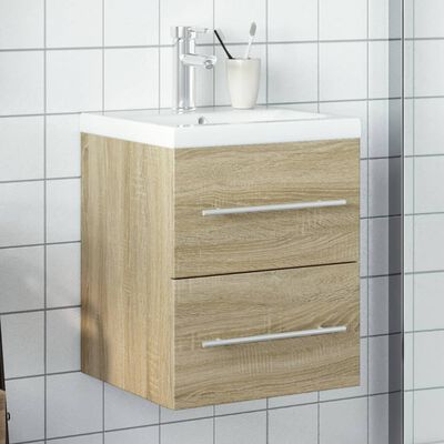 vidaXL Mobile da Bagno con Lavabo Integrato Rovere Sonoma