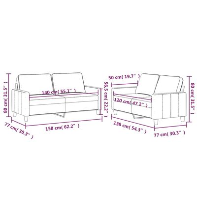 vidaXL Set di Divani 2 pz con Cuscini Blu in Velluto