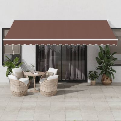 vidaXL Tenda Sole Retrattile Manuale 450x300 cm Marrone