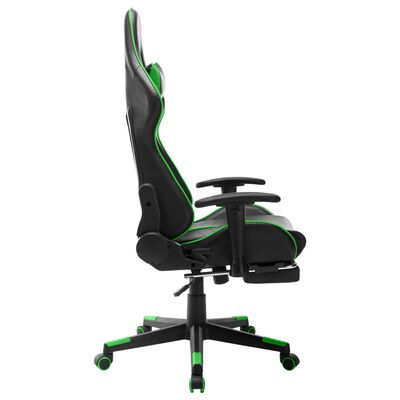 vidaXL Sedia da Gaming con Poggiapiedi Nera e Verde in Similpelle