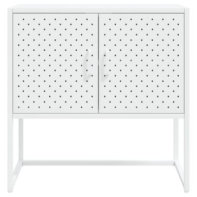 vidaXL Credenza Bianca 75x35x75 cm in Acciaio