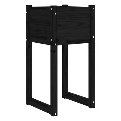 vidaXL Fioriere 2 pz Nero 40x40x81 cm in Legno Massello di Pino