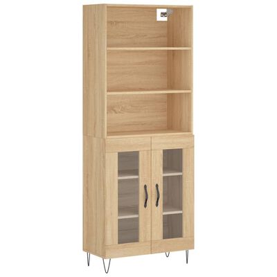 vidaXL Credenza Rovere Sonoma 69,5x34x180 cm in Legno Multistrato