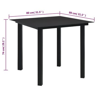 vidaXL Set da Pranzo da Giardino 5 pz Nero in Rattan PVC